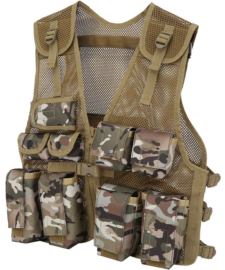 Gilet Tattico Da Assalto Per Bambini In Cordura 600D - Giubbotto Militare Unisex Con 9 Tasche E Cinghie Regolabili