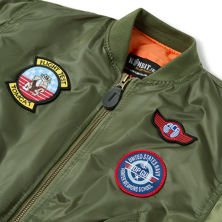 Kids MA1 Jacket - Olive Green - Image 5