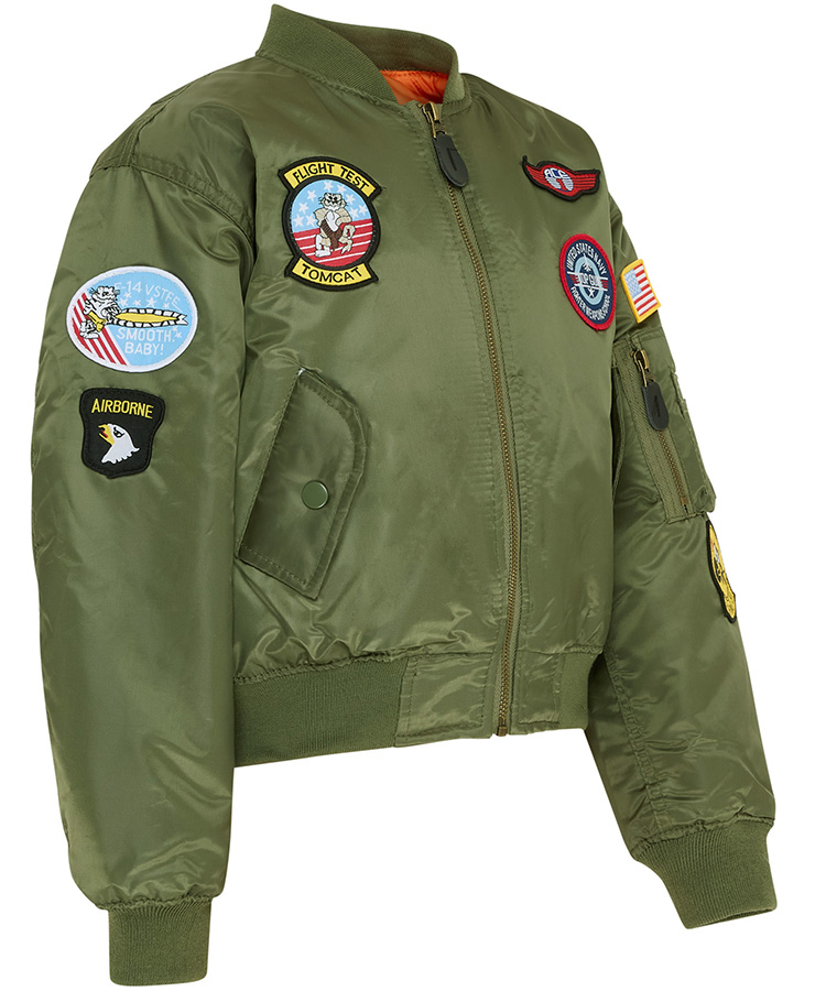 Kids MA1 Jacket - Olive Green - Image 2