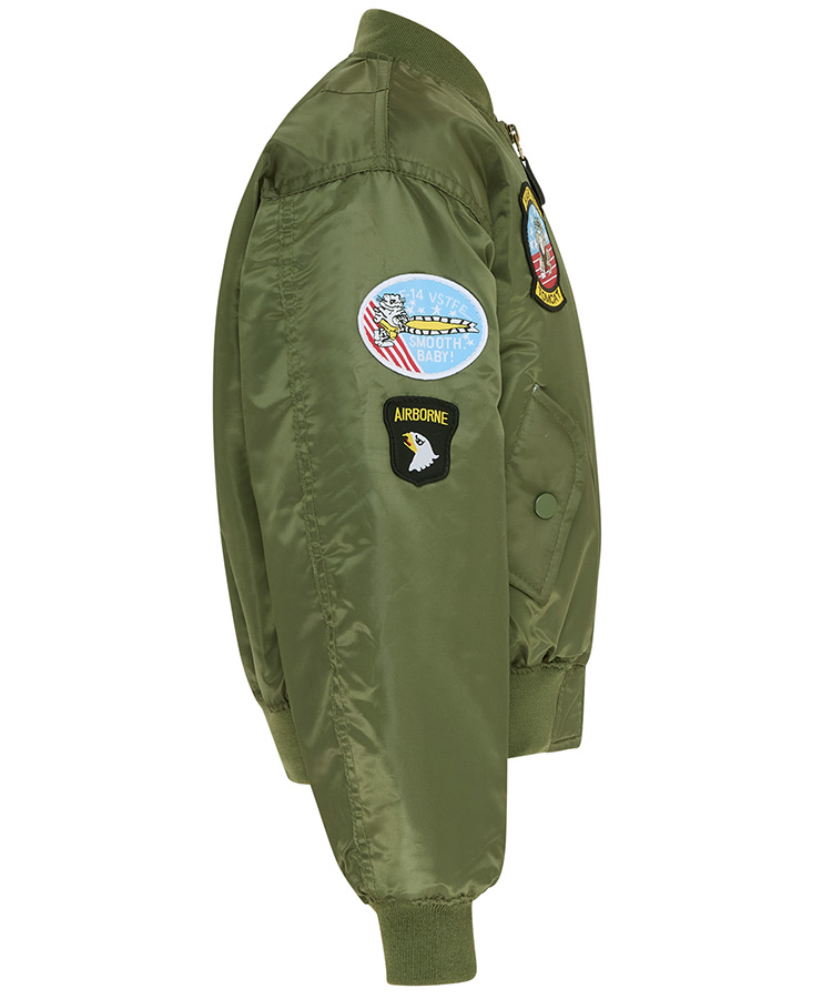 Kids MA1 Jacket - Olive Green - Image 3