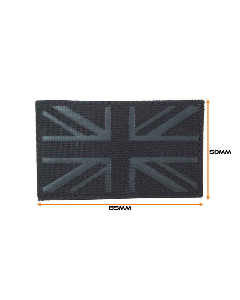 UK Laser Cut Patch - Black / Grey
