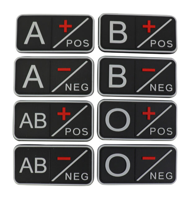 Tactical Blood Group Patch - Black - O-